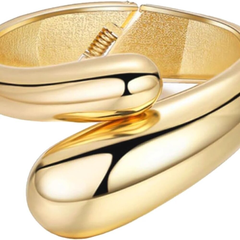 Gold Cuff Bracelets for Women Wide Bangle Trendy Chunky Statement Jewelry